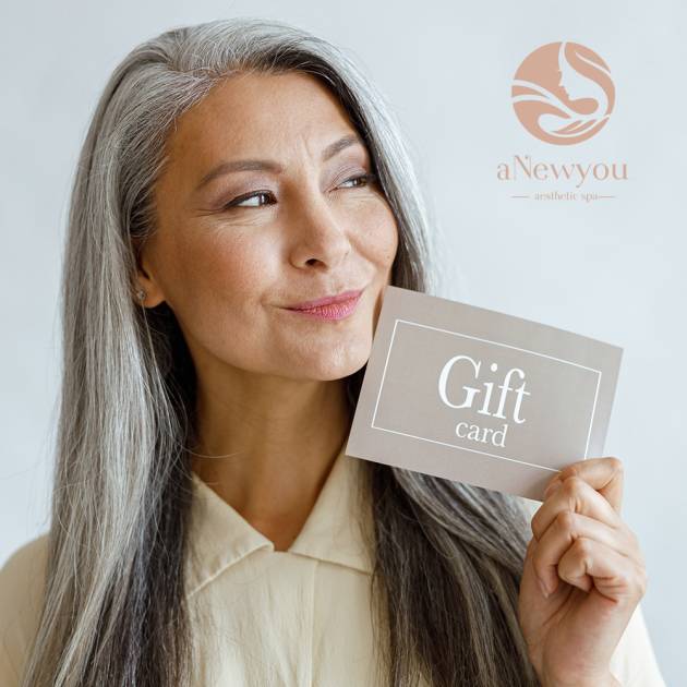 Woman Holding Gift Card A New You Aesthetic Spa Shop Near Me